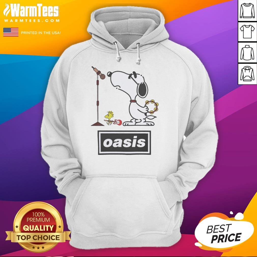 Pretty Snoopy And Woodstock Oasis Band Parody T-Shirt - Image 2