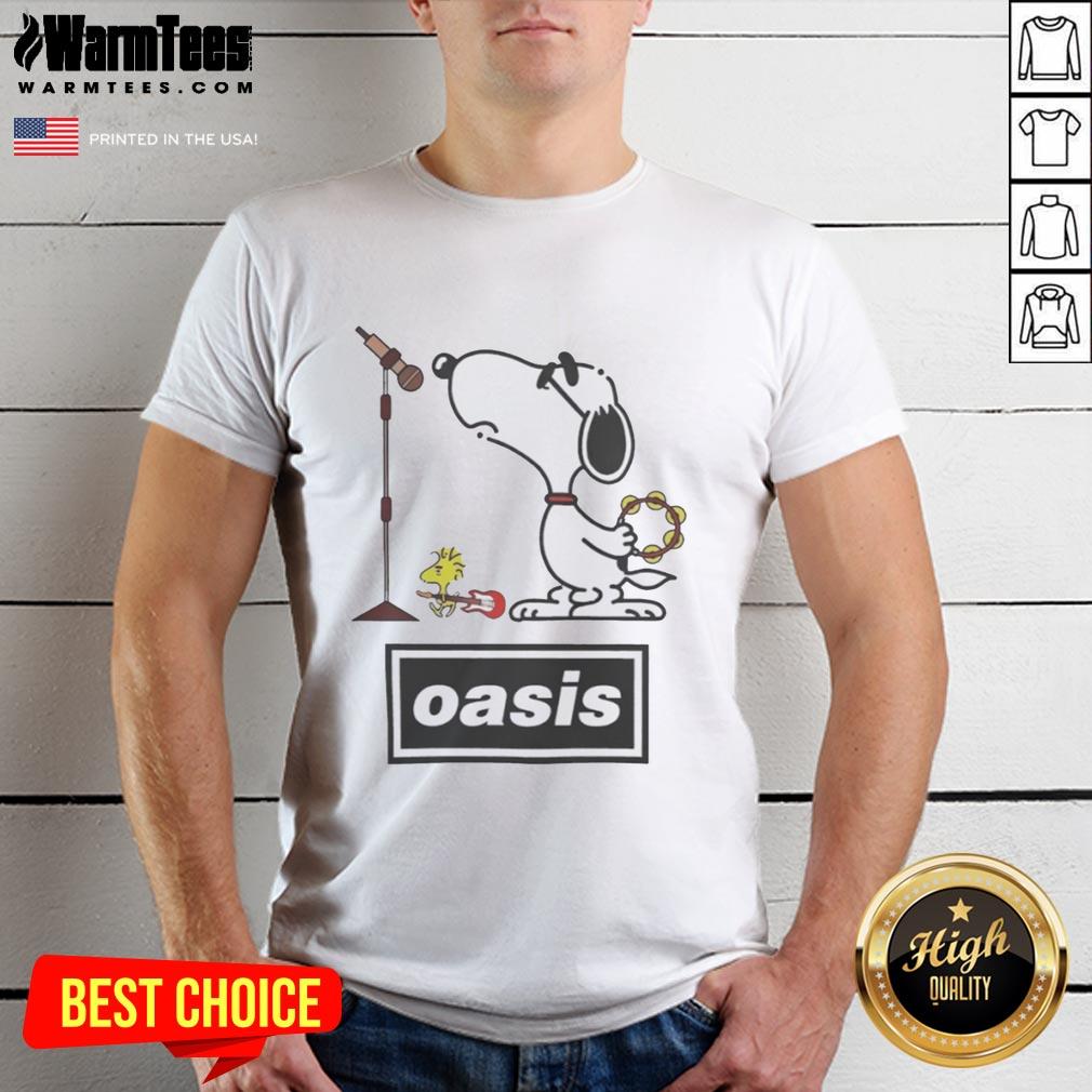 Pretty Snoopy And Woodstock Oasis Band Parody T-Shirt