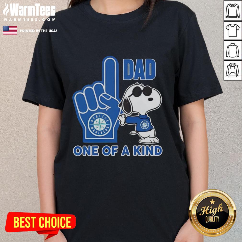 Pretty Snoopy Seattle Mariners #1 Dad One Of A Kind T-Shirt - Image 3