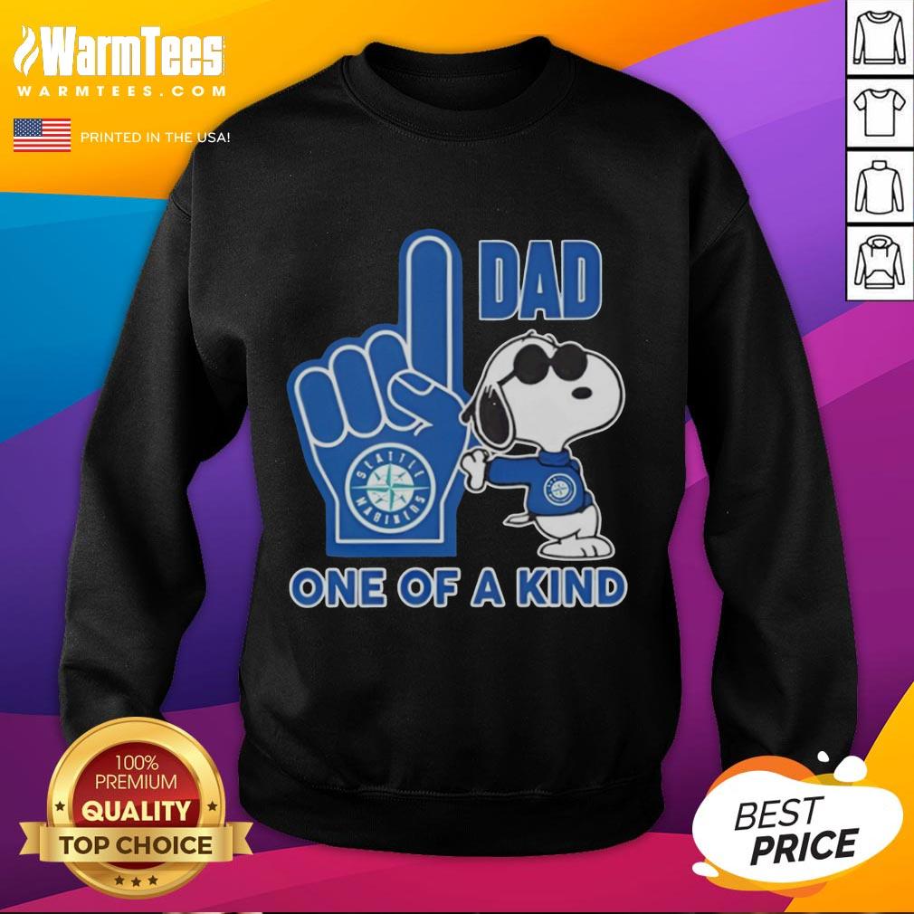Pretty Snoopy Seattle Mariners #1 Dad One Of A Kind T-Shirt - Image 5