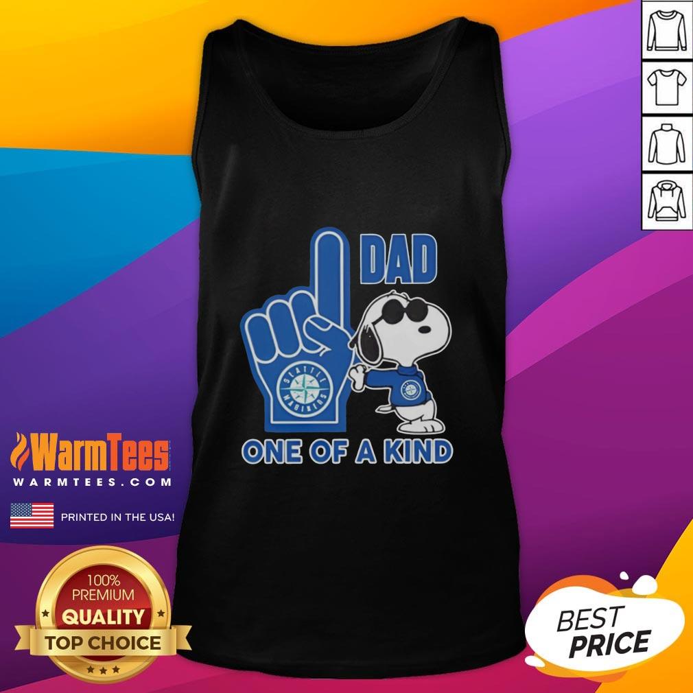 Pretty Snoopy Seattle Mariners #1 Dad One Of A Kind T-Shirt - Image 4