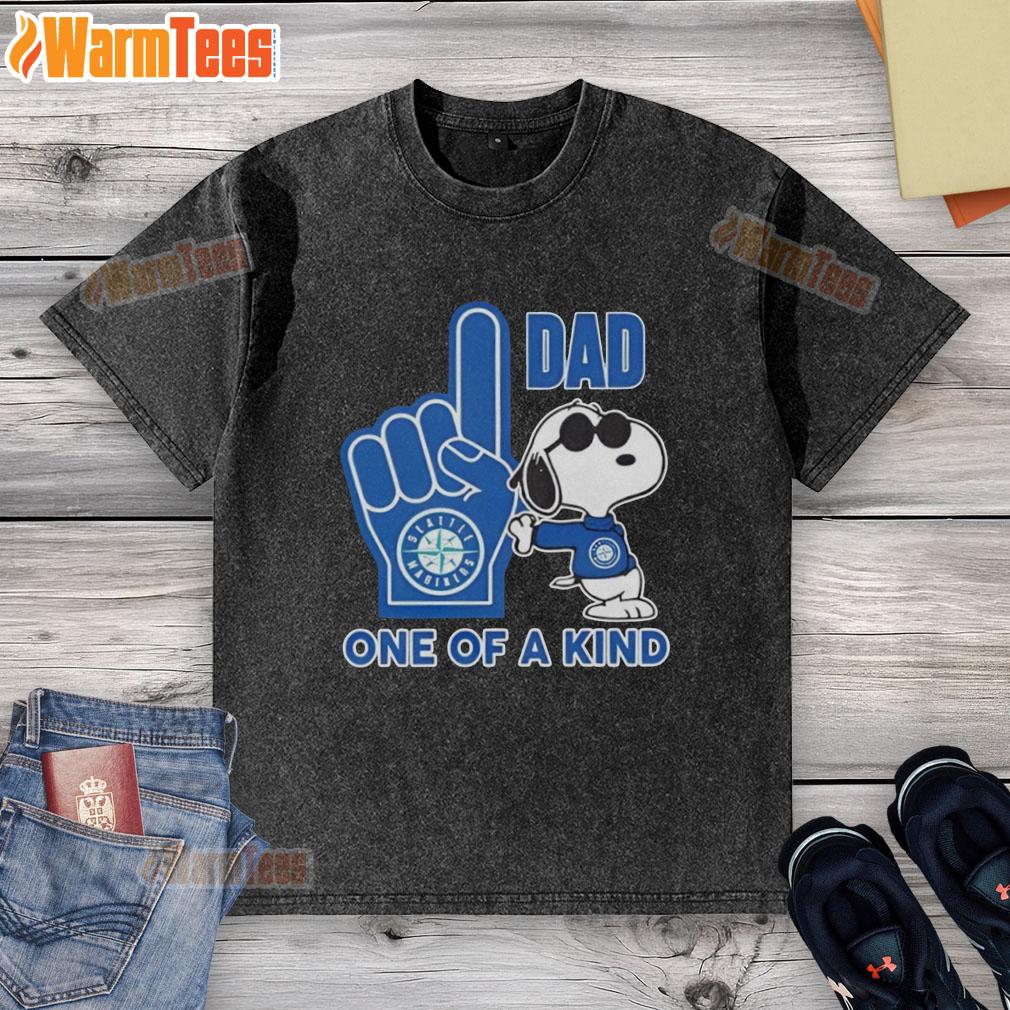Pretty Snoopy Seattle Mariners #1 Dad One Of A Kind T-Shirt - Image 6