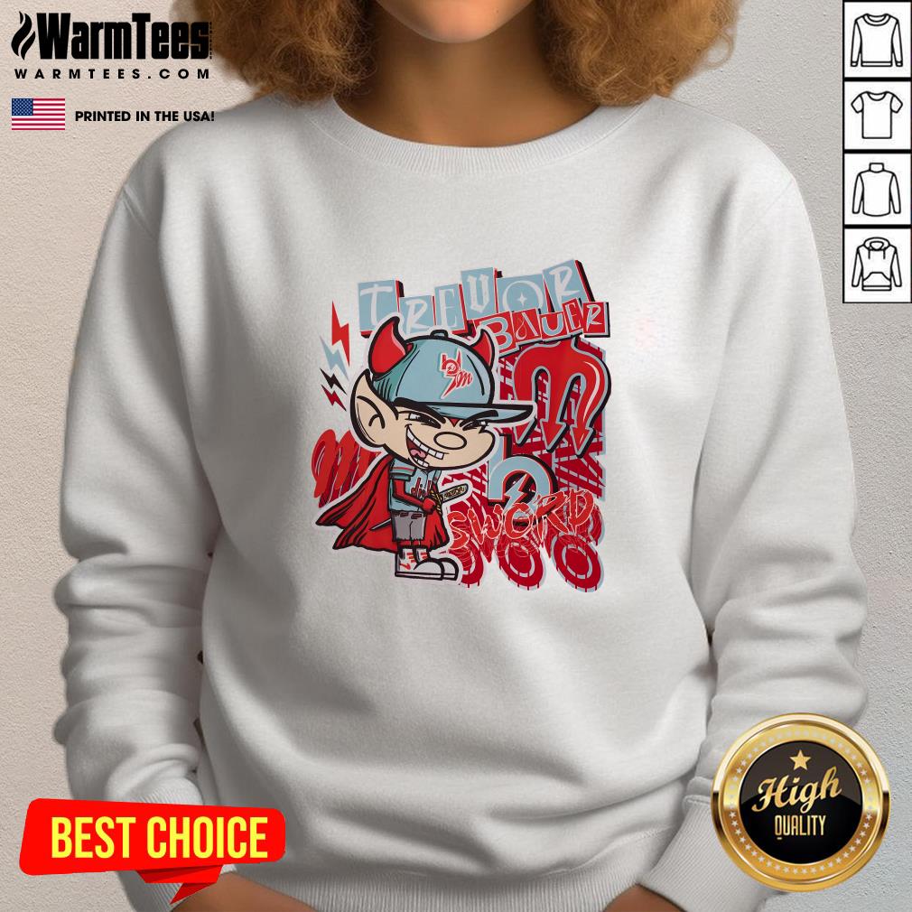 Pretty Trevor Bauer Sword Diablo's Cartoon T-Shirt - Image 4