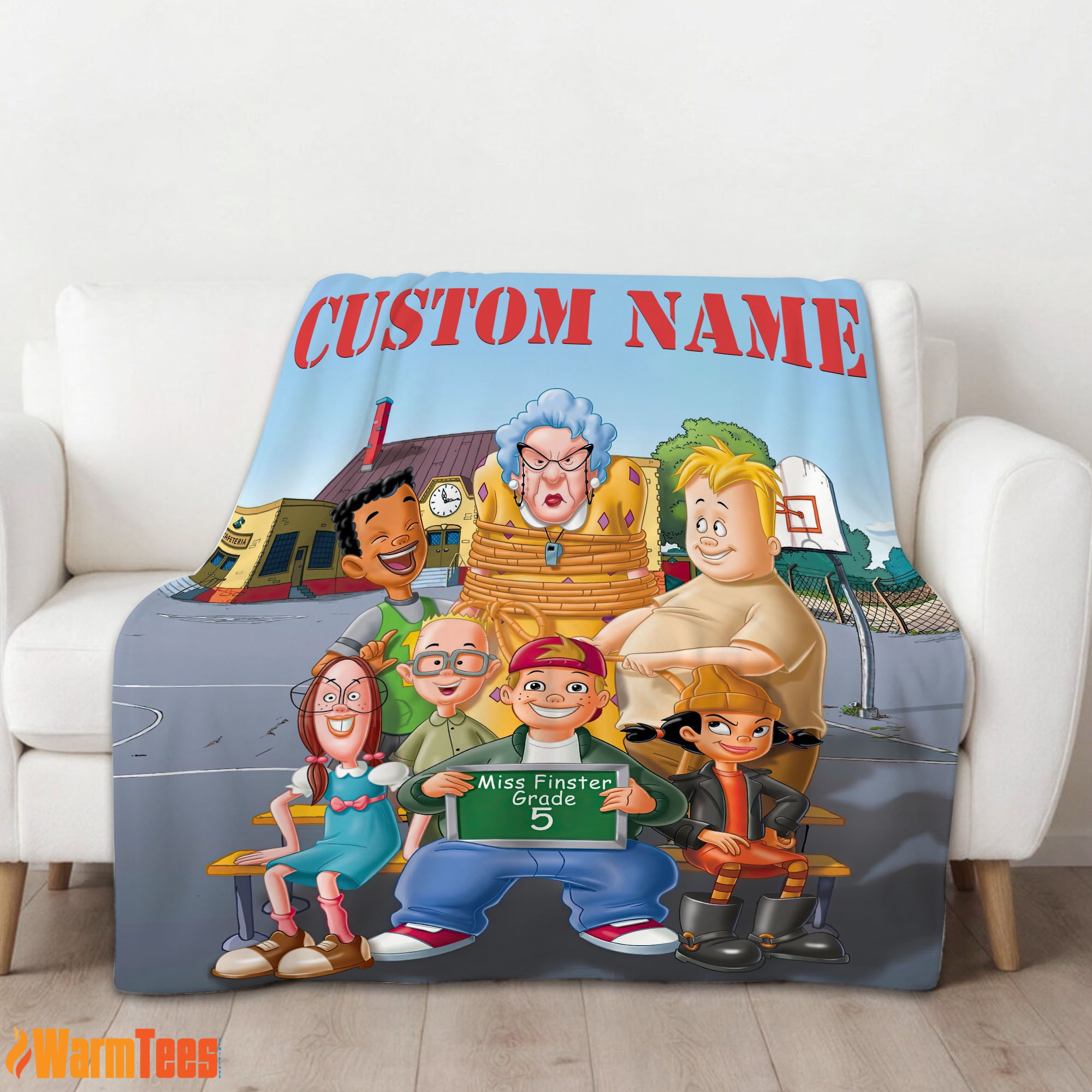Recess Cartoon Miss Finster Grade 5 Blanket Fleece Customized Blanket - Image 2