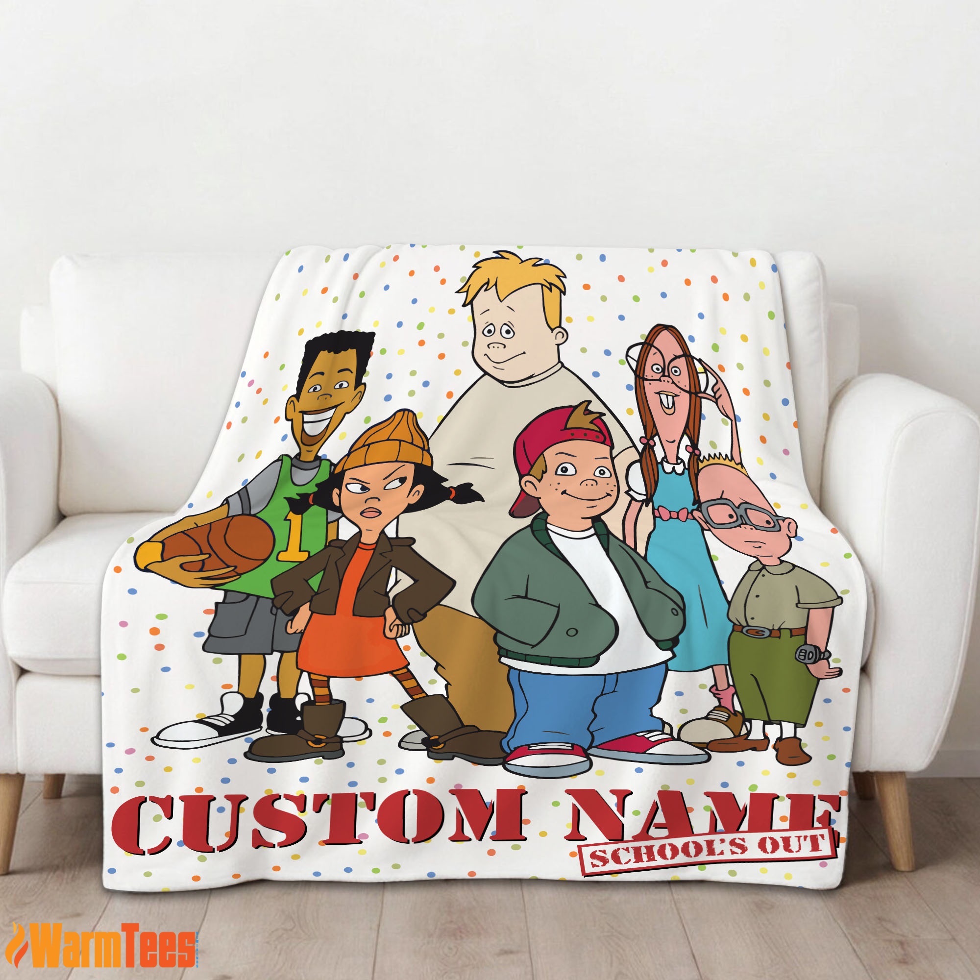 Recess Cartoon School's Out Blanket Fleece Customized Blanket - Image 2