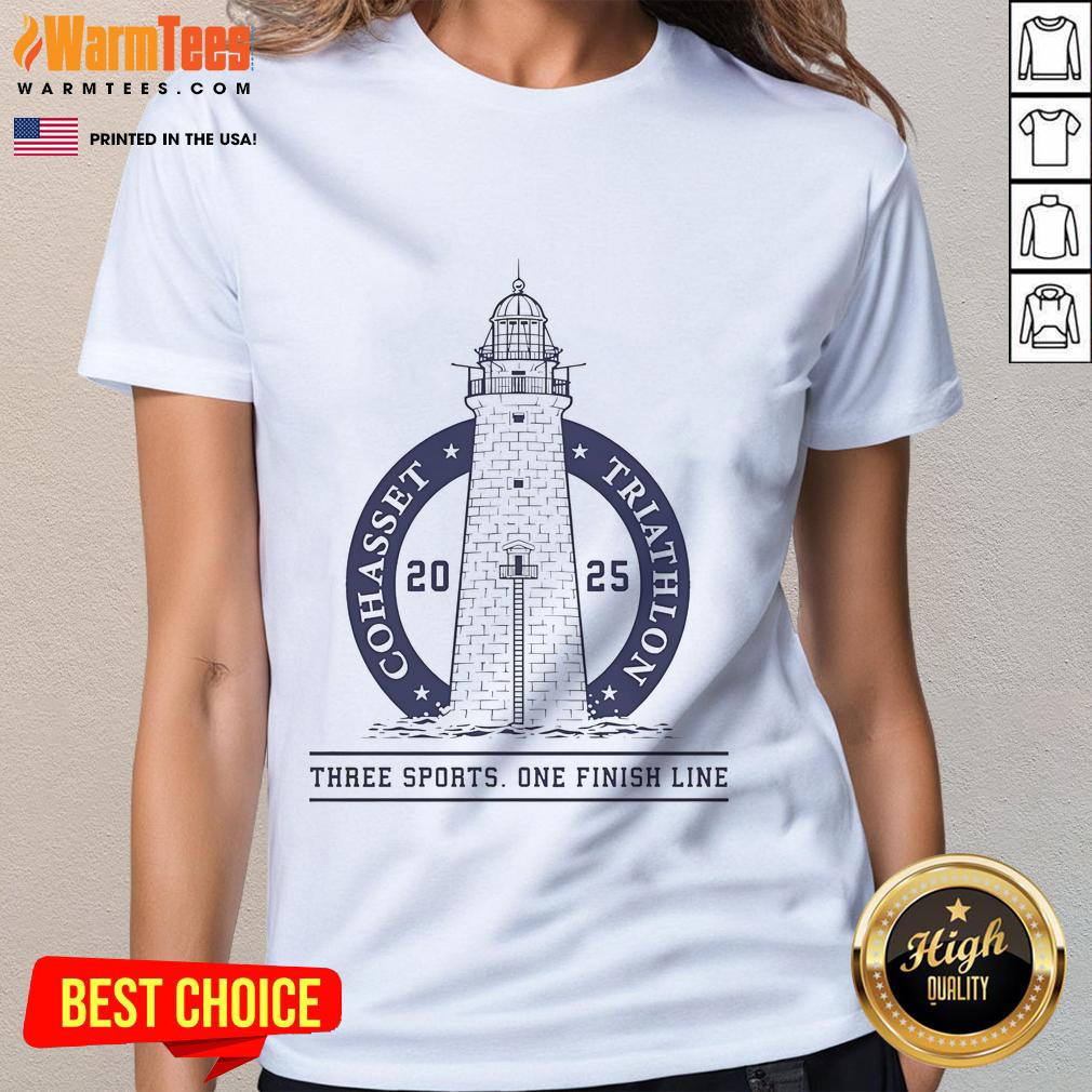 Top 2025 Cohasset Triathlon Three Sports One Finish Line T-Shirt - Image 3