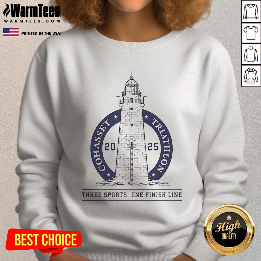 Top 2025 Cohasset Triathlon Three Sports One Finish Line T-Shirt - Image 5