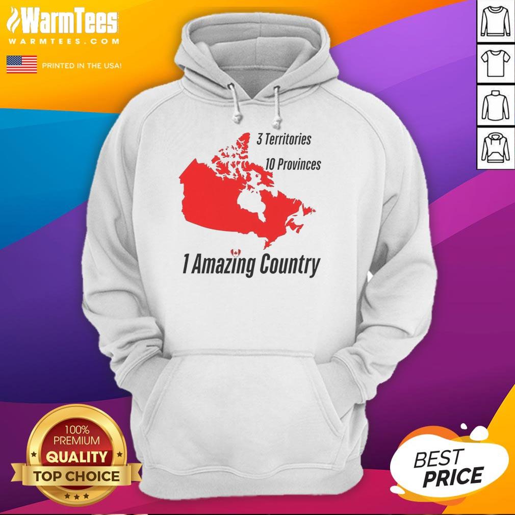 Top 3 Territories 10 Provinces 1 Amazing Country Canada Map T-Shirt - Image 2