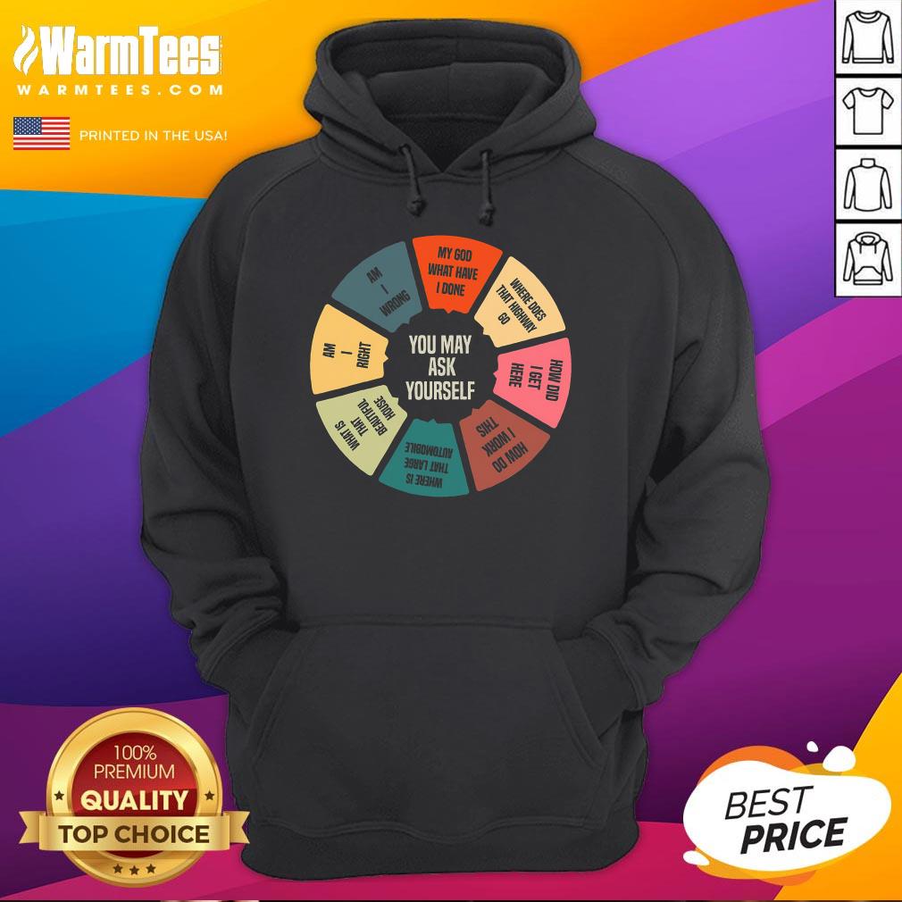 Top 80s Music Retro Lyrics Pie Chart You May Ask Yourself T-Shirt - Image 3