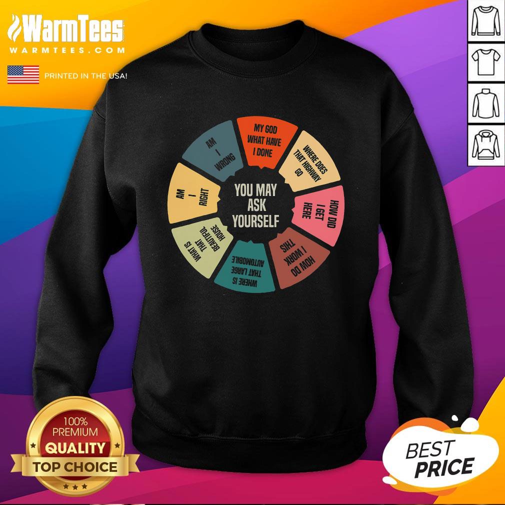 Top 80s Music Retro Lyrics Pie Chart You May Ask Yourself T-Shirt - Image 4