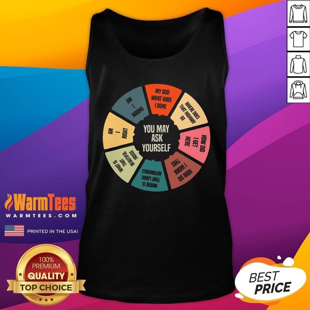 Top 80s Music Retro Lyrics Pie Chart You May Ask Yourself T-Shirt - Image 5