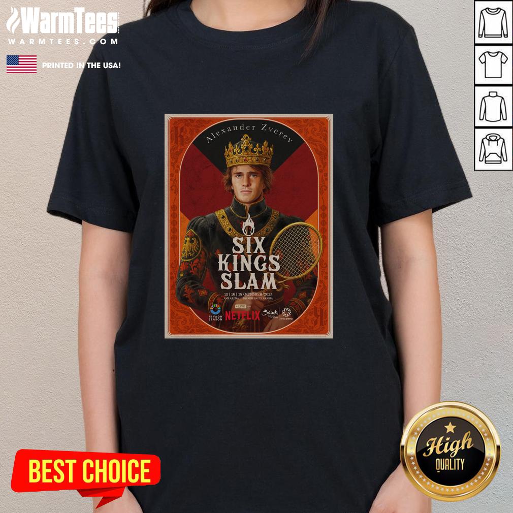 Top Alexander Zverev Six Kings Slam 2025 Riyadh Season Tennis T-Shirt - Image 3