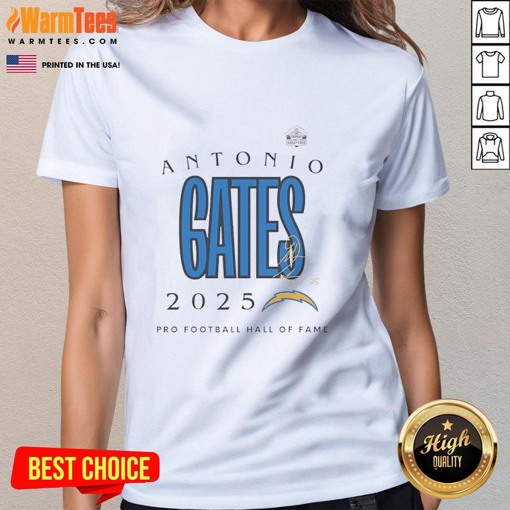 Top Antonio Gates 2025 Pro Football Hall Of Fame Signature T-Shirt - Image 3