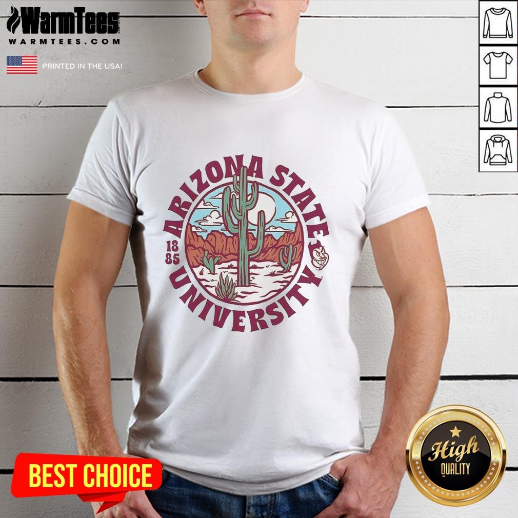 Top Arizona State Sun Devils Football Arizona State University Est 1885 Landscape Logo T-Shirt