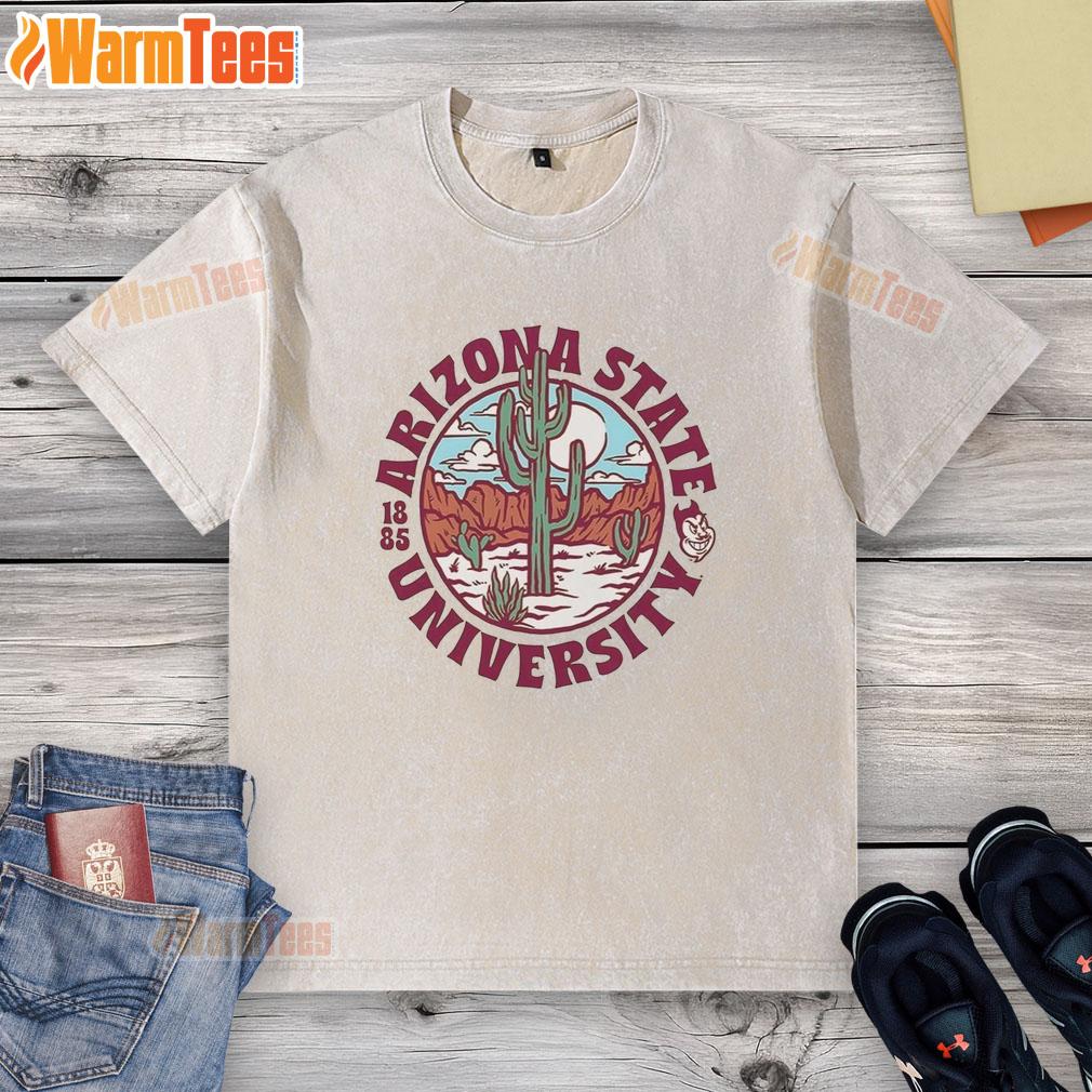 Top Arizona State Sun Devils Football Arizona State University Est 1885 Landscape Logo T-Shirt - Image 6