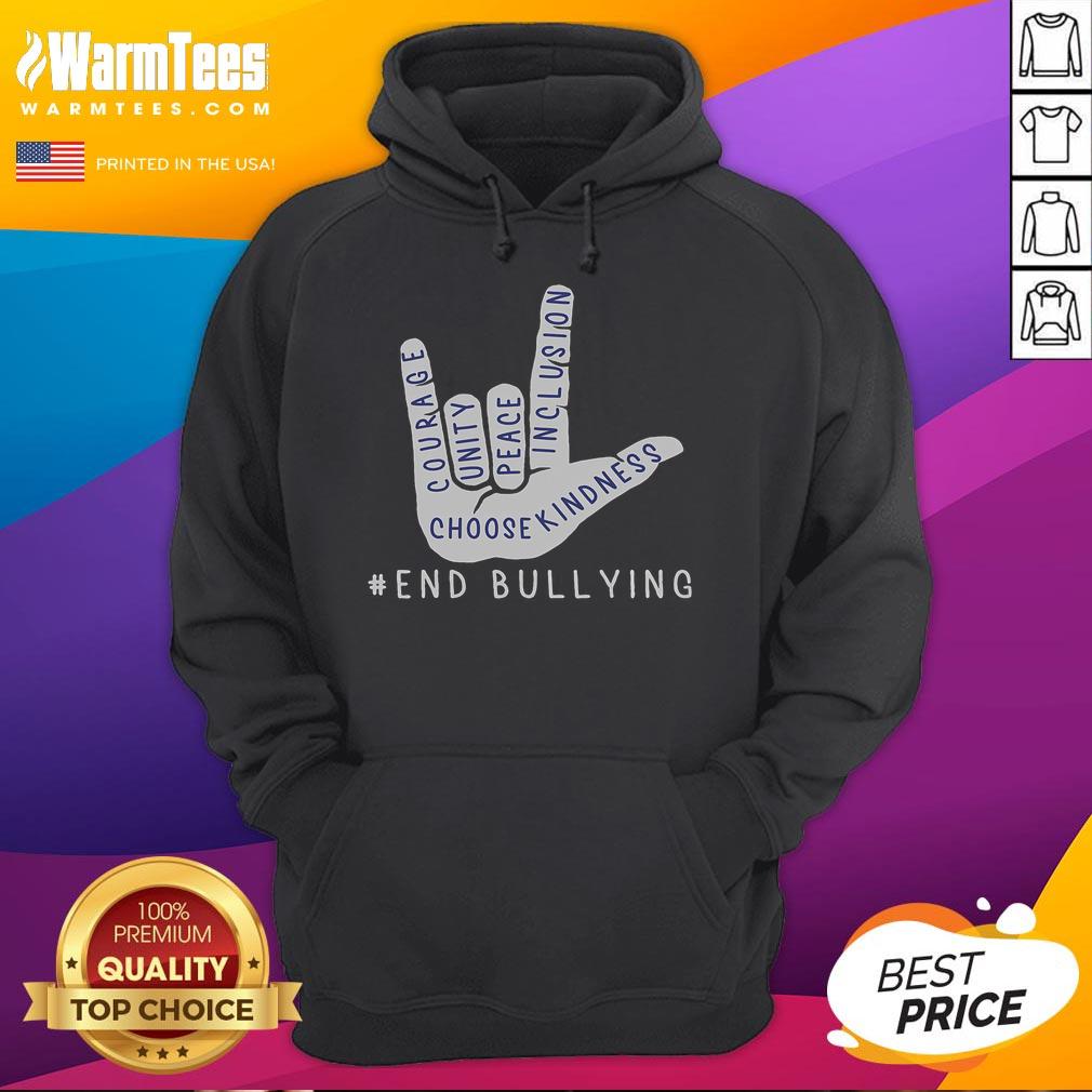 Top Blue Anti Bullying Love Sign Language Bully Prevention T-Shirt - Image 2