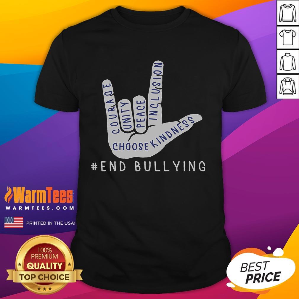 Top Blue Anti Bullying Love Sign Language Bully Prevention T-Shirt
