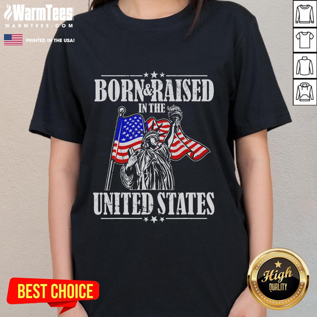 Top Born In The United States Patriotic Design USA American Flag T-Shirt - Image 3
