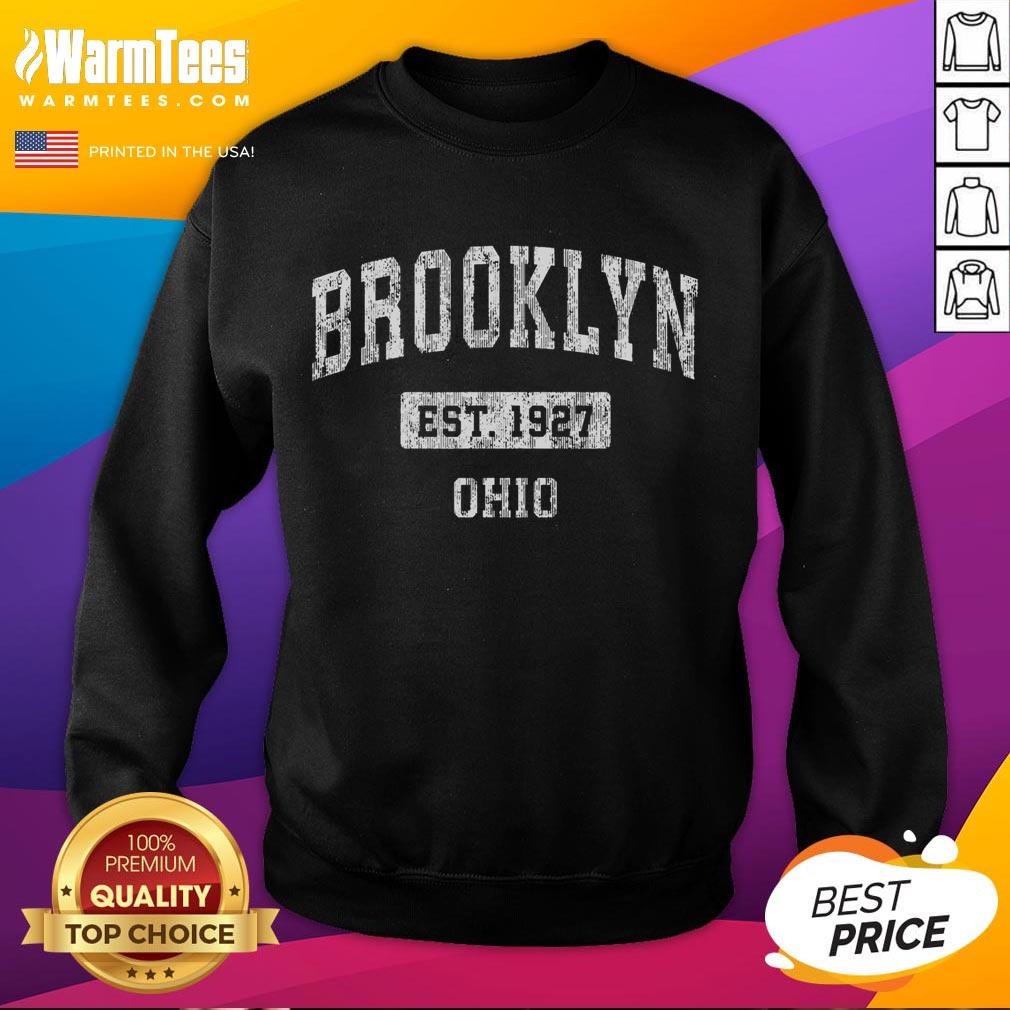 Top Brooklyn Ohio Oh Vintage Sports Established T-Shirt - Image 5