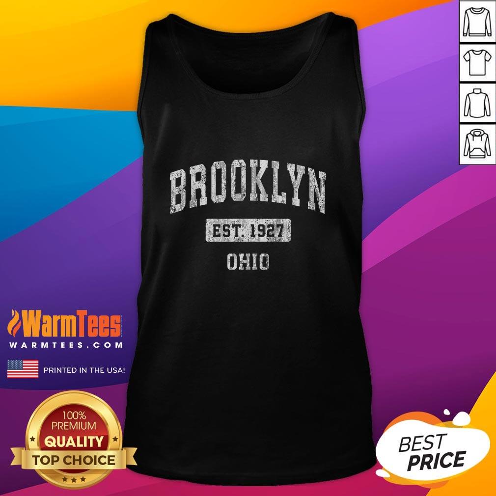 Top Brooklyn Ohio Oh Vintage Sports Established T-Shirt - Image 4
