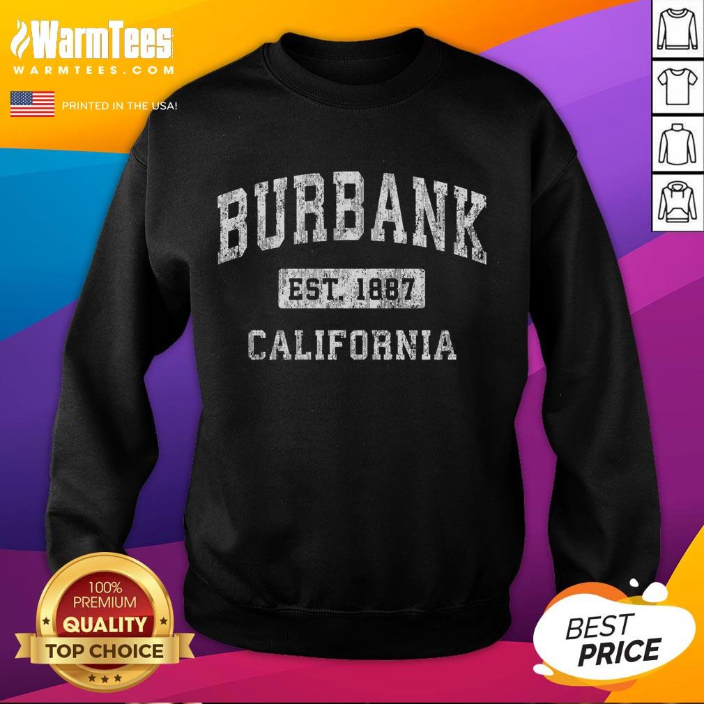 Top Burbank California CA Vintage Established Sports T-Shirt - Image 5