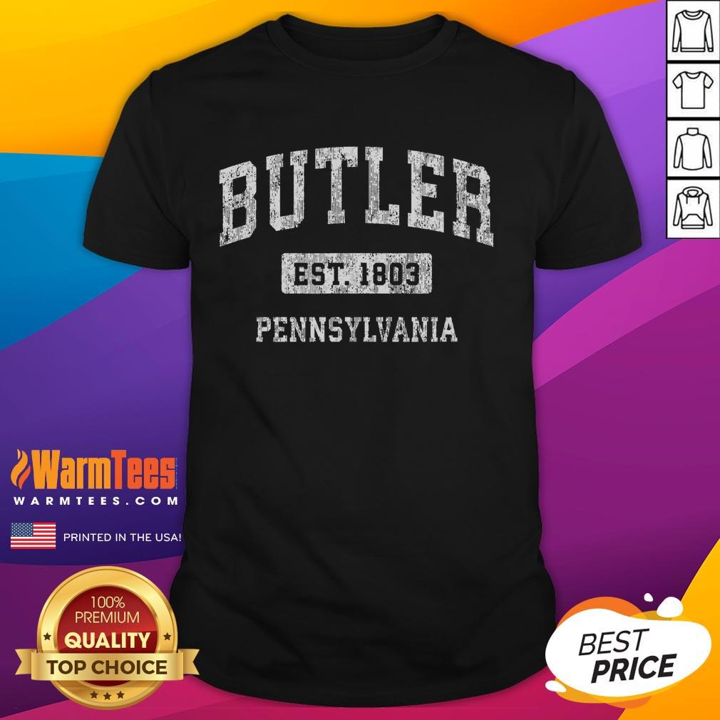 Top Butler Pennsylvania PA Vintage Sports Established T-Shirt