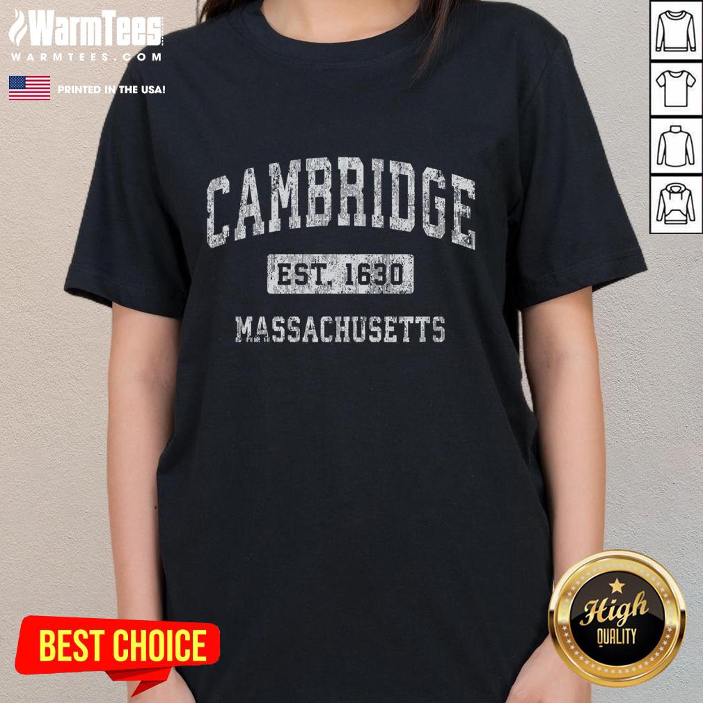 Top Cambridge Massachusetts MA Vintage Established Sports T-Shirt - Image 3