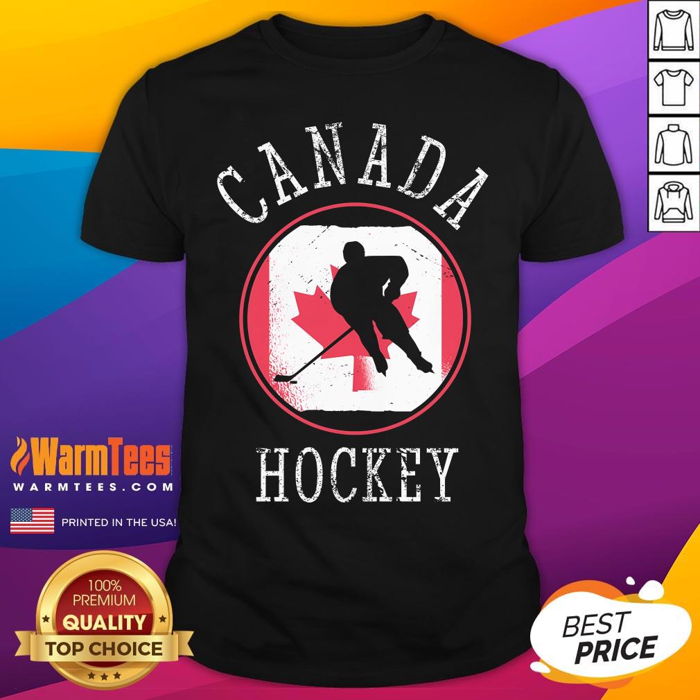 Top Canada Ice Hockey Sport Vintage Flag T-Shirt