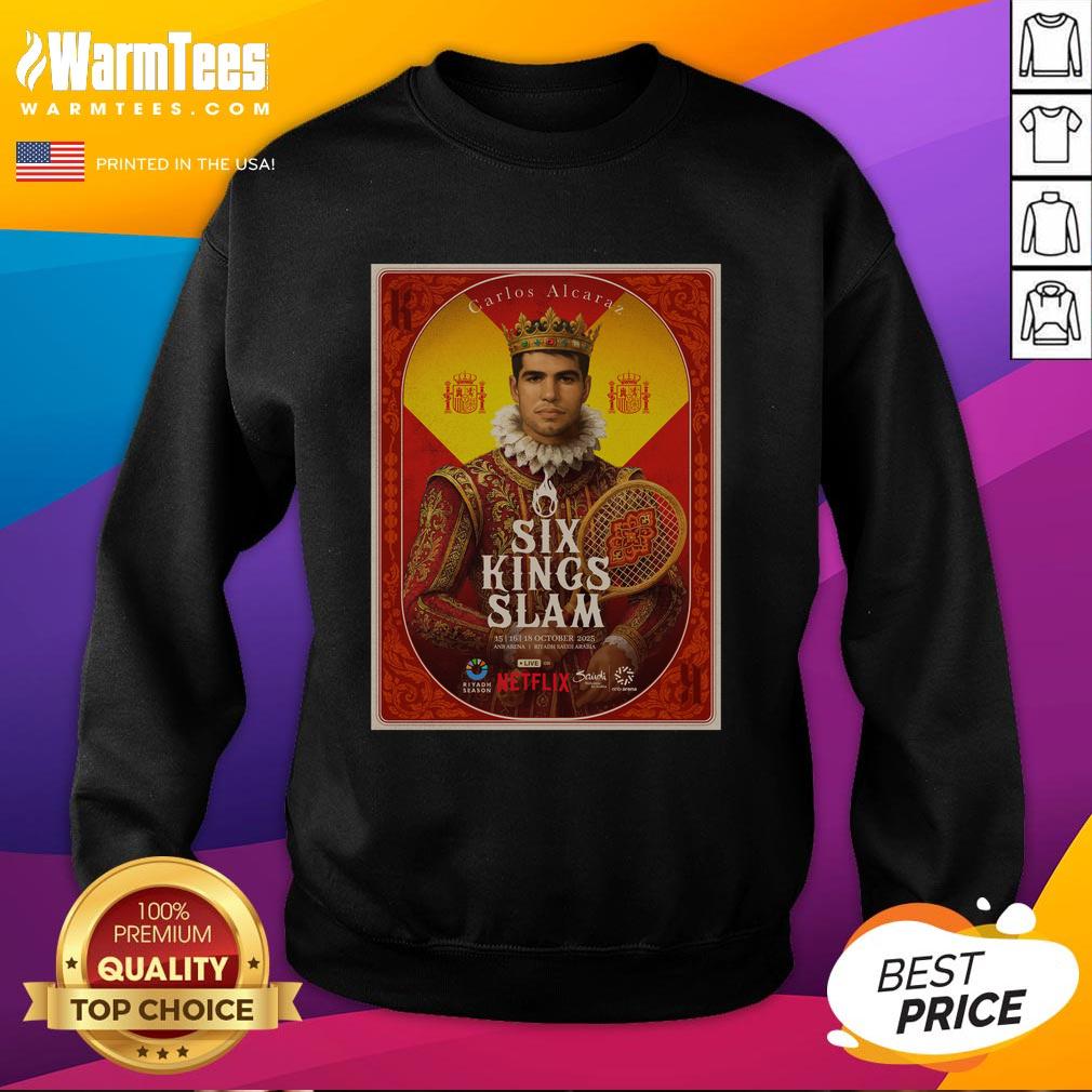 Top Carlos Alcaraz Six Kings Slam 2025 Riyadh Season Tennis T-Shirt - Image 5