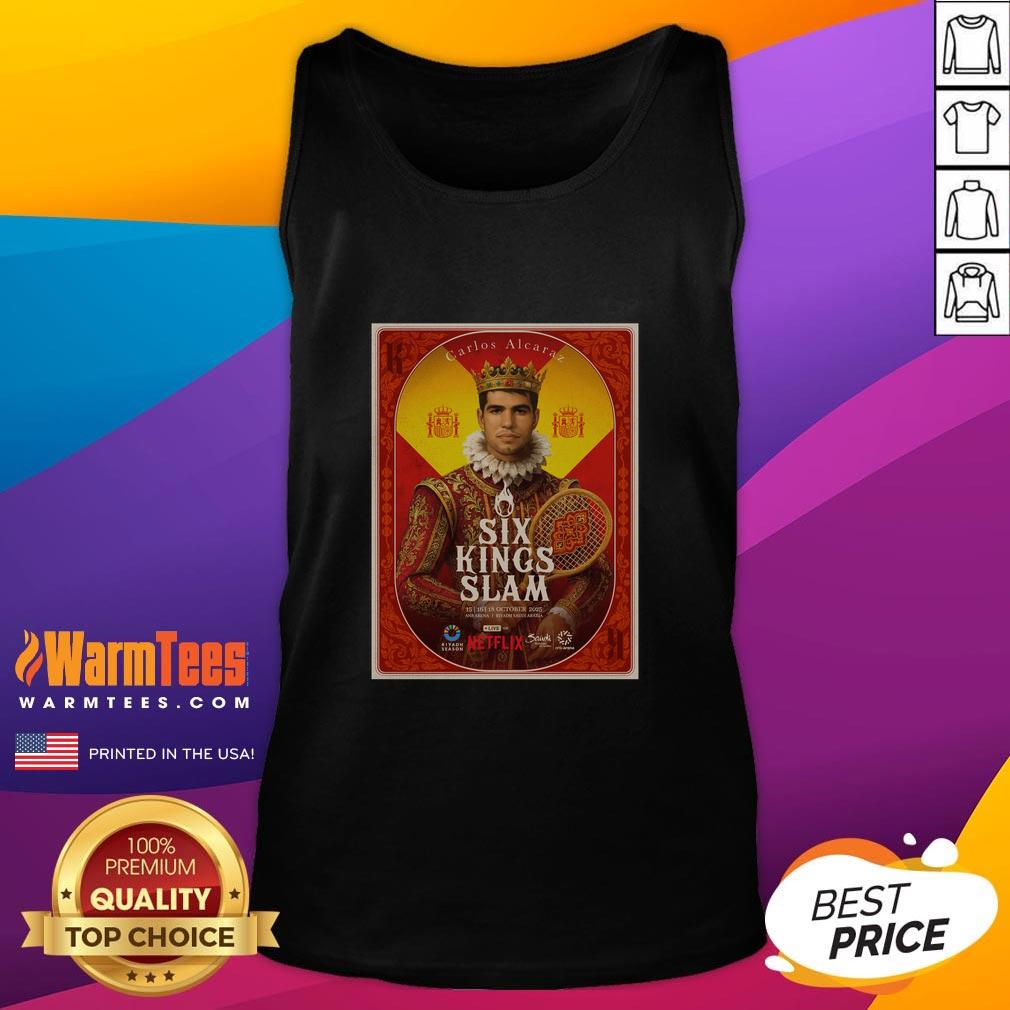 Top Carlos Alcaraz Six Kings Slam 2025 Riyadh Season Tennis T-Shirt - Image 4