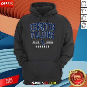 Alternative view of Top Cerritos College Est 1955 California Falcons Arch T-Shirt