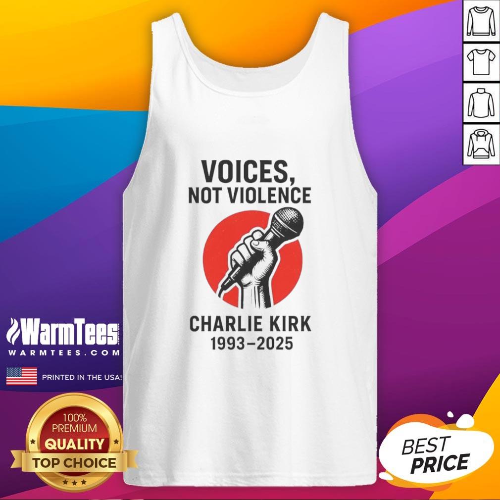 Top Charlie Kirk Voices Not Violence Make America Great Again T-Shirt - Image 4