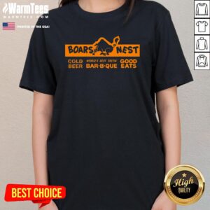 Alternative view of Top Cold Beer Good Eat Boars Nest T-Shirt