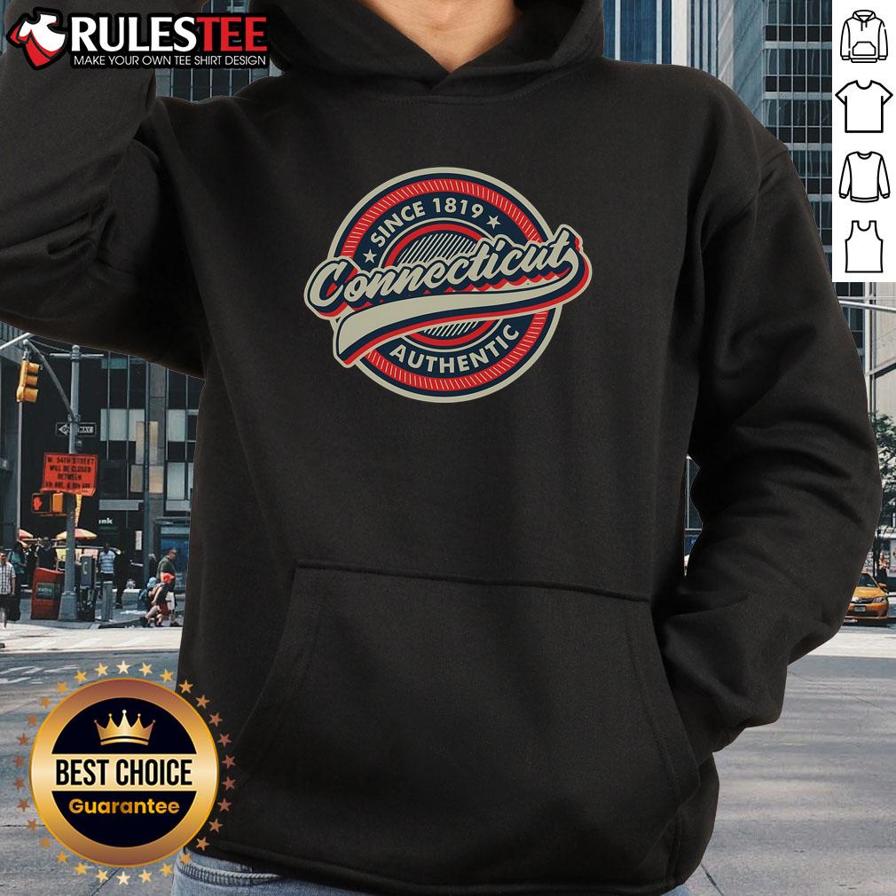 Top Connecticut Since 1819 Authentic Retro Vintage Mountains Nature Hiking T-Shirt - Image 2