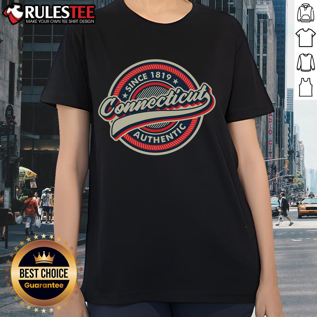 Top Connecticut Since 1819 Authentic Retro Vintage Mountains Nature Hiking T-Shirt - Image 3