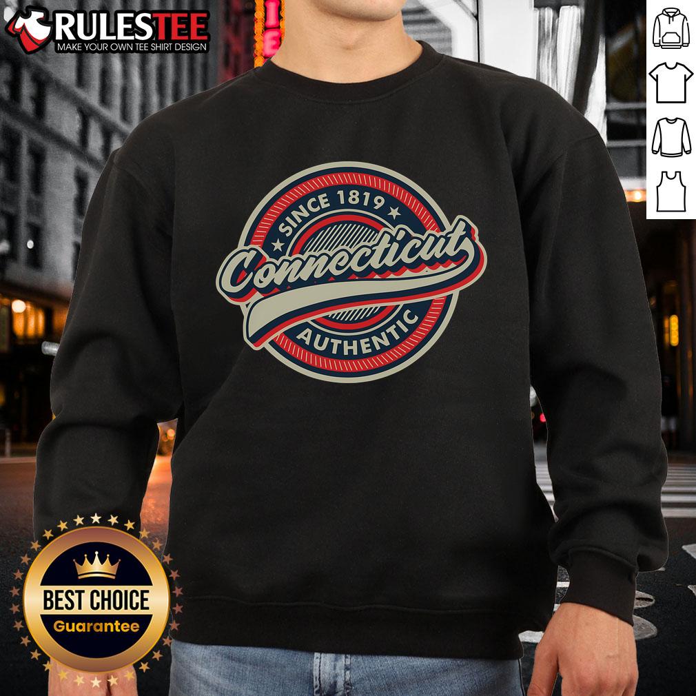 Top Connecticut Since 1819 Authentic Retro Vintage Mountains Nature Hiking T-Shirt - Image 5