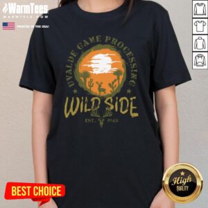 Alternative view of Top Cool Hunting Wild Game Processing South Texas Wild Side Est 1940 T-Shirt