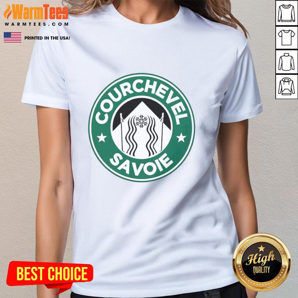 Top Courchevel Savoie X Starbucks Logo Parody T-Shirt - Image 3