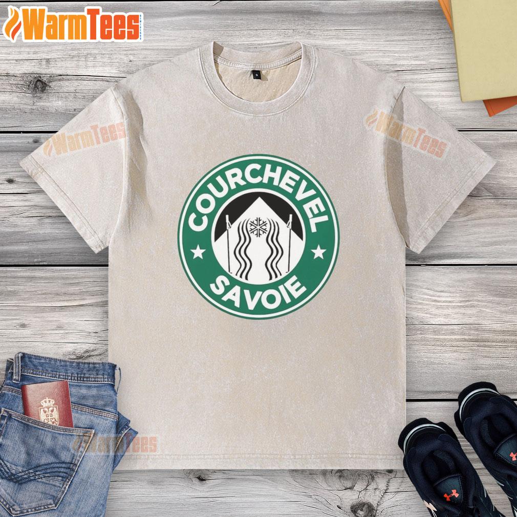 Top Courchevel Savoie X Starbucks Logo Parody T-Shirt - Image 6