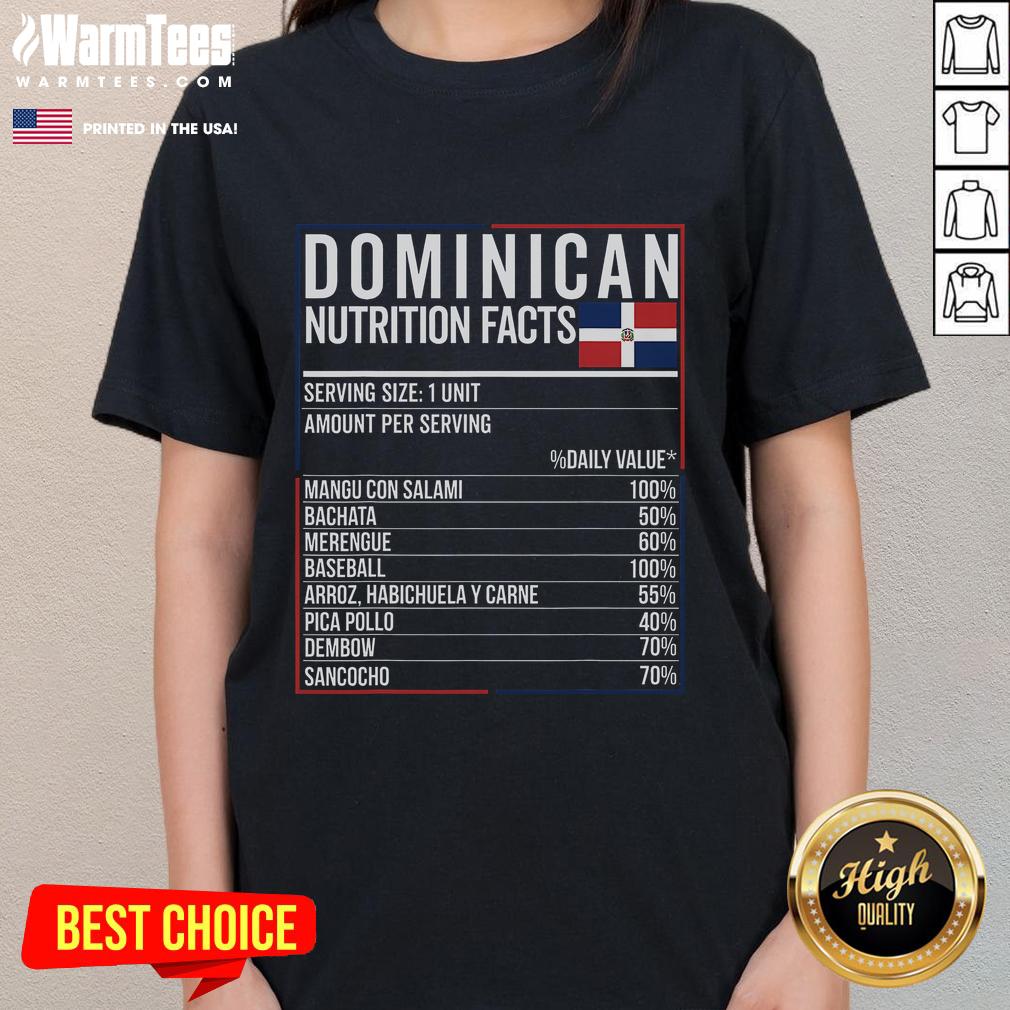 Top Dominican Nutrition Facts Food Camiseta Republica Dominicana T-Shirt - Image 3
