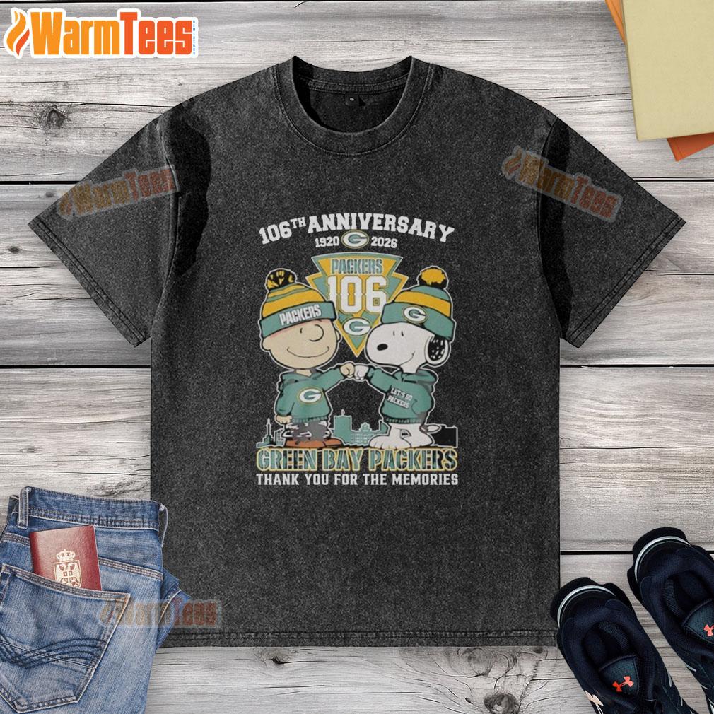 Top Green Bay Packers Outfit With Snoopy And Charlie Brown 106th Anniversary 1920 2026 T-Shirt - Image 6
