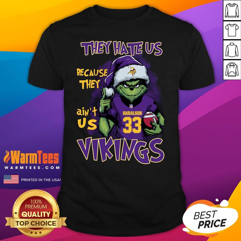 Top Grinch Minnesota Vikings They Hate Us Because They Ain't Us Christmas T-Shirt