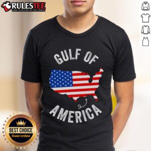 Top Gulf Of USA America Funny Gulf Of Mexico USA Flag Map T-Shirt