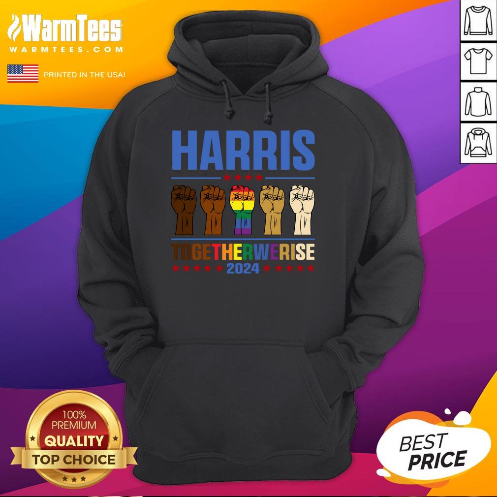 Top Harris Together We Rise 2024 Funny Voting For Kamala Harris T-Shirt - Image 3