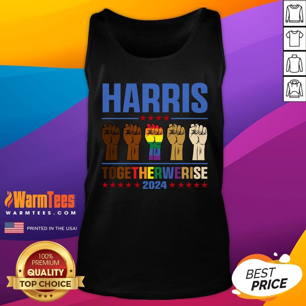 Top Harris Together We Rise 2024 Funny Voting For Kamala Harris T-Shirt - Image 5