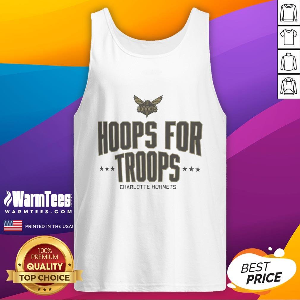 Top Hoops For Troops Charlotte Hornets Basketball T-Shirt - Image 4