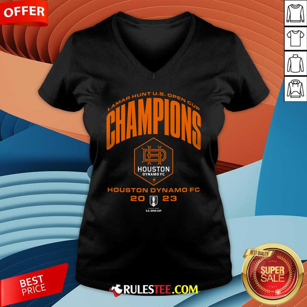 Top Houston Dynamo FC Original Retro Brand 2023 Lamar Hunt US Open Cup Champions T-Shirt - Image 4
