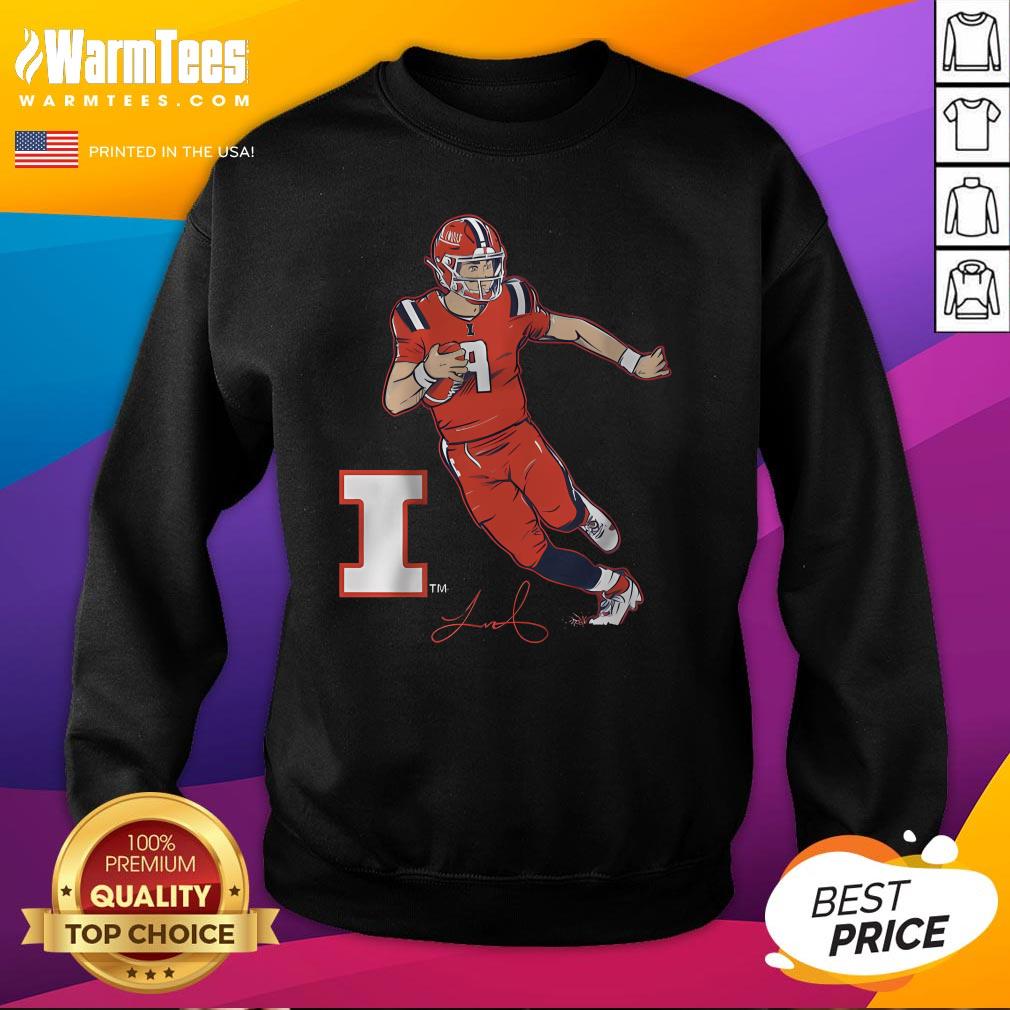 Top Illinois Football Luke Altmyer Superstar T-Shirt - Image 4
