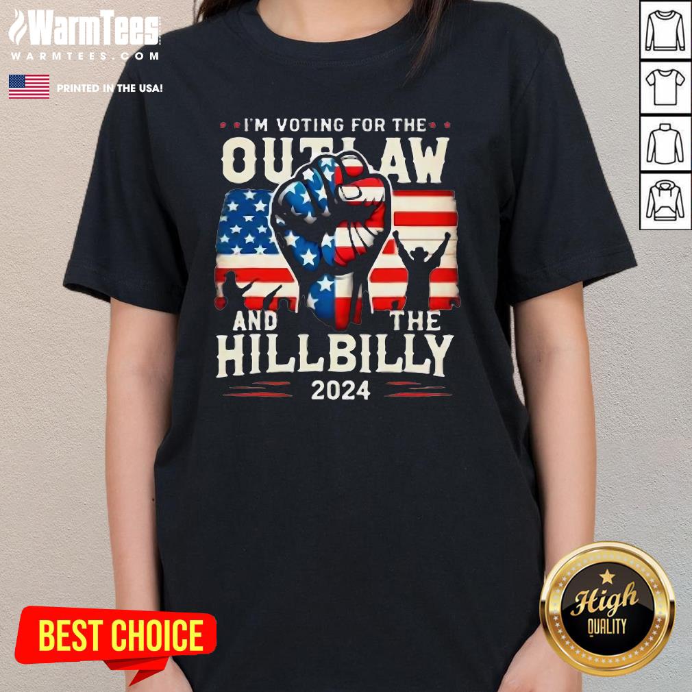 Top I'm Voting For The Outlaw And The Hillbilly Trump Vance 2024 T-Shirt - Image 2