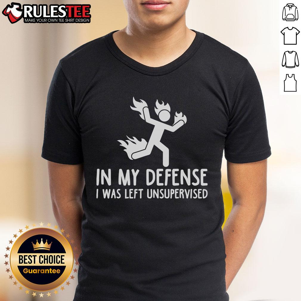 Top In My Defense I Was Left Unsupervised Burning Stickman T-Shirt